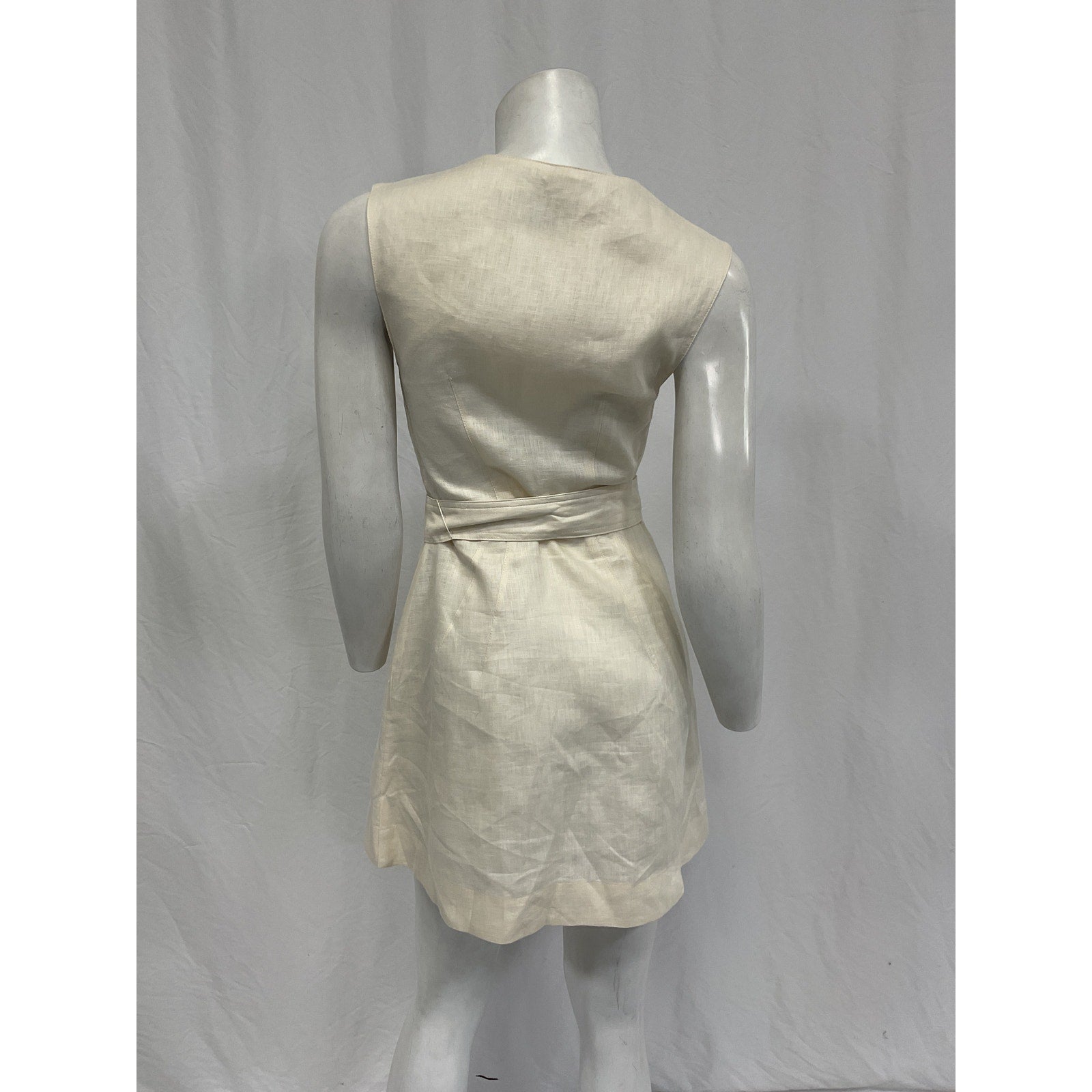 Matthew Bruch 'Apron' Cream Cargo Mini Dress Size XS