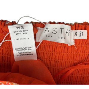 Astr The Label Floral Orange Elsie Midi Dress Size XS