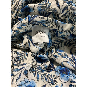 Misa Los Angeles Floral Indigo Blooms Vida Maxi Dress Size S