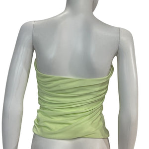 Helmut Lang Ruched Electric Yellow Twist Tube Top Size S