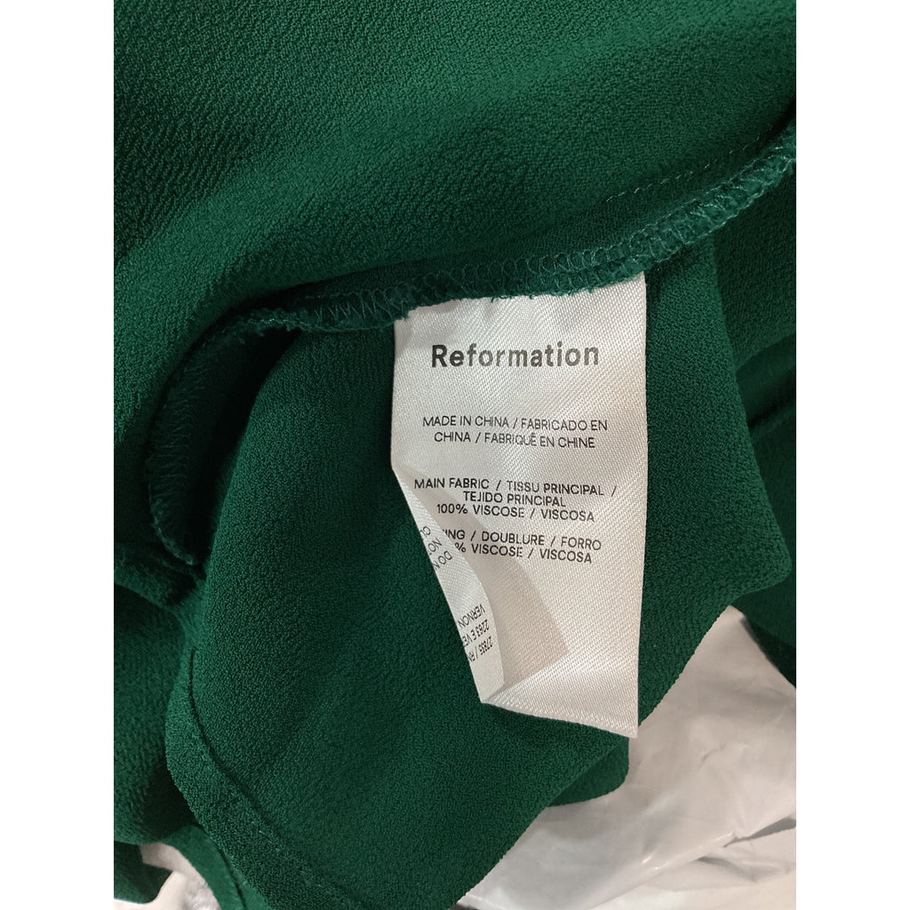 Reformation 'Twilight' Green Square Neck Dress Size 6