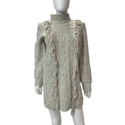 Line & Dot Fringe Ivory Daria Sweater Dress Size M