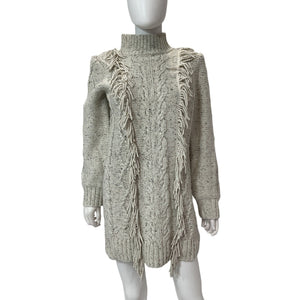 Line & Dot Fringe Ivory Daria Sweater Dress Size M
