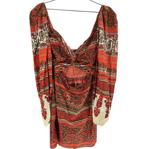 Johanna Ortiz 'Tropical' Brown Cotton Mantra Mini Dress Size 4