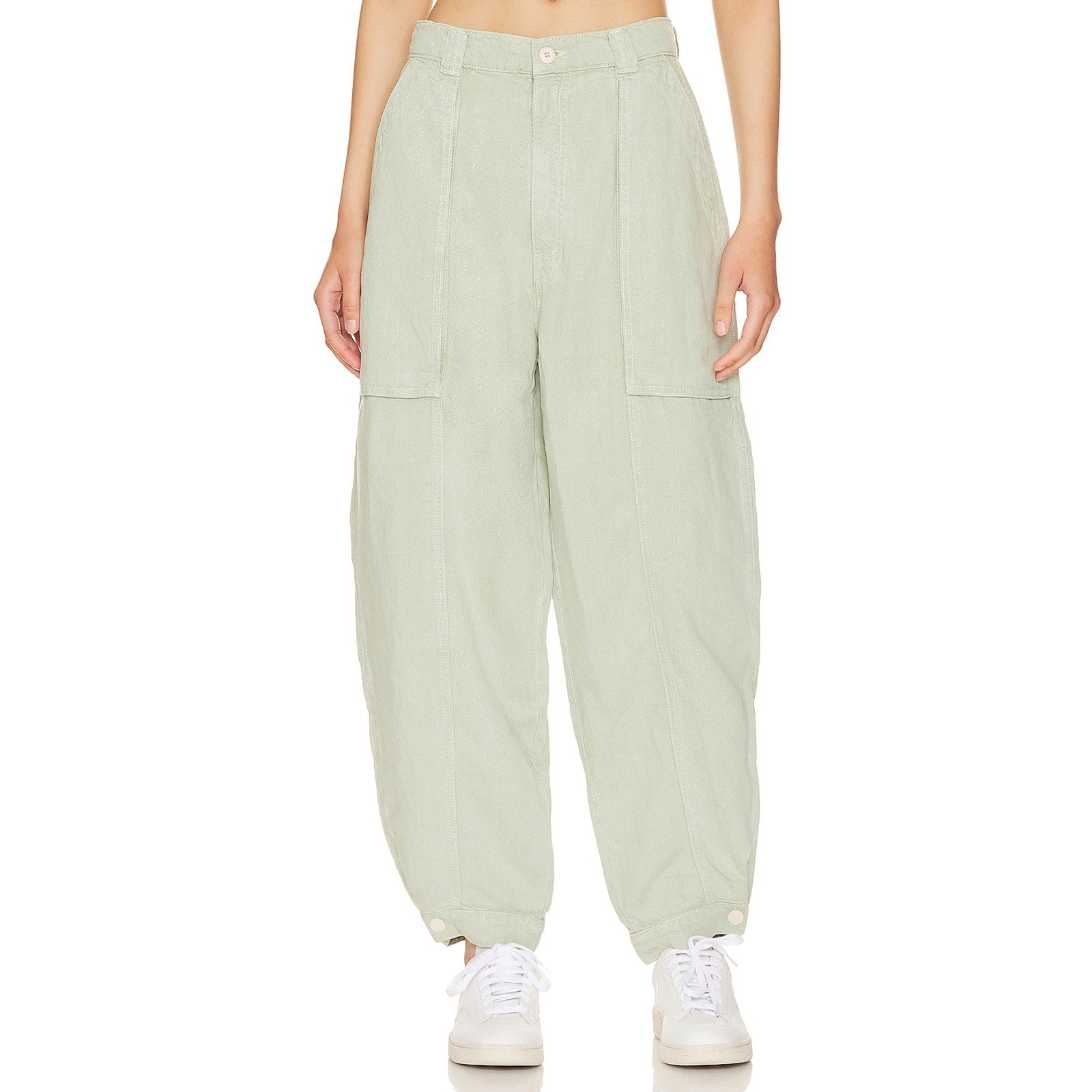 Mother The Patch Pocket 'Chute' Green Lyocell Flood Pant Size 23