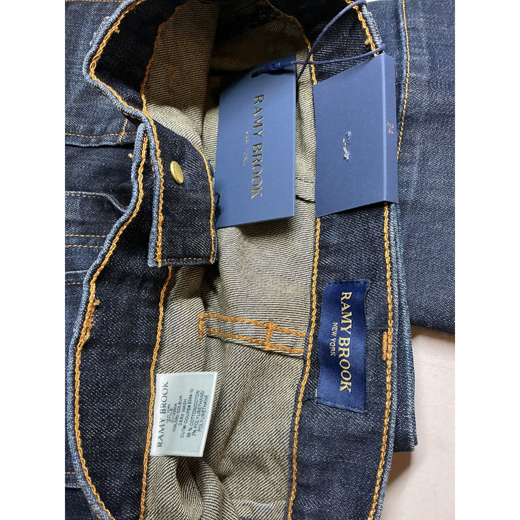 Ramy Brook 'Bailey' Blue Cotton Cropped Jean Size 24 - NWT