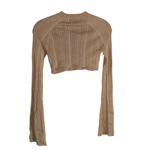 Michael Costello Ribbed Tan Kadri Sweater Size S