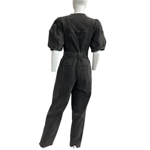 Allsaints Belted Washed Black Elektra Jumpsuit Size 2