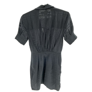 L'Academie Textured Black Court Mini Dress Size XS