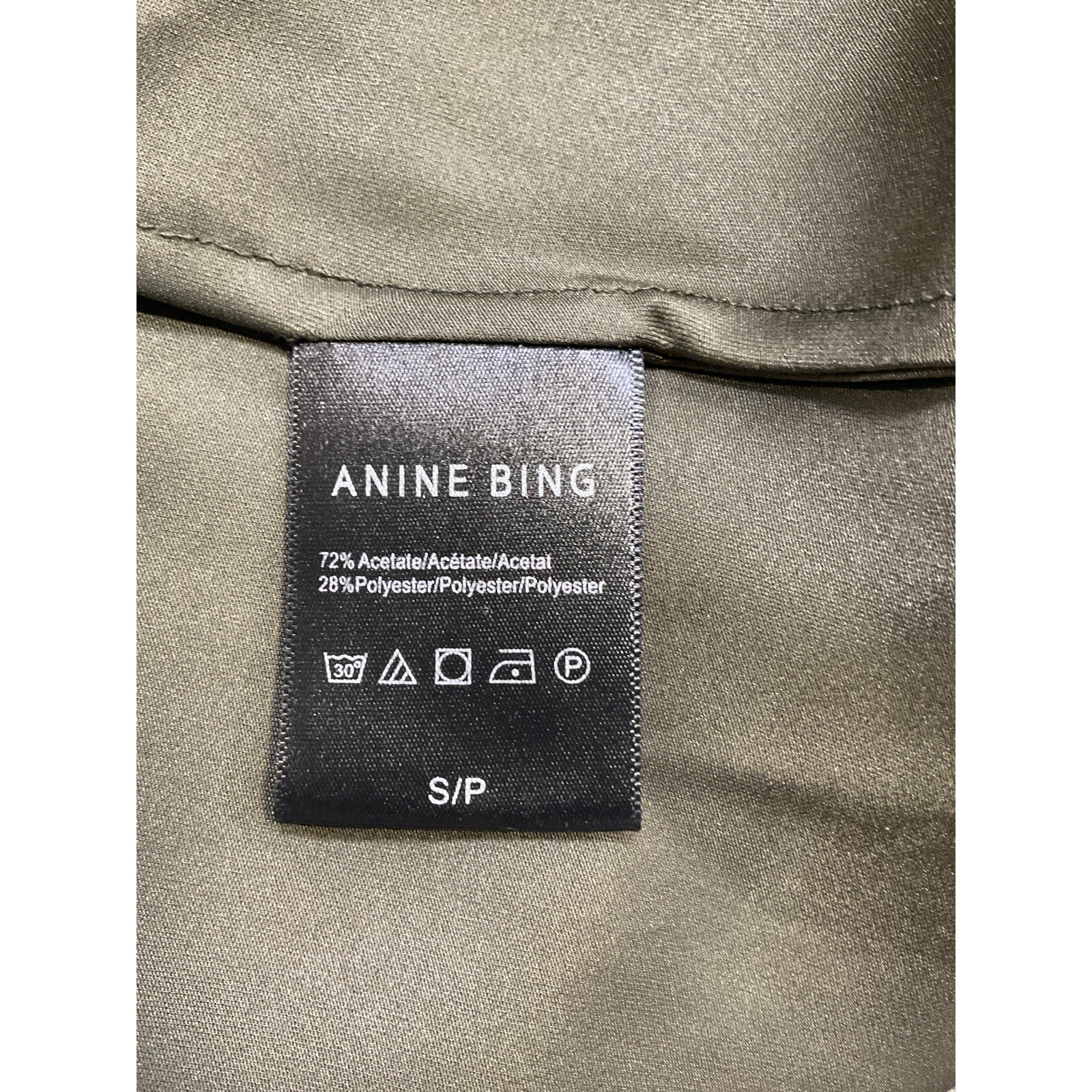 Anine Bing 'Leanne' Green Satin Halterneck Mini Dress Size S