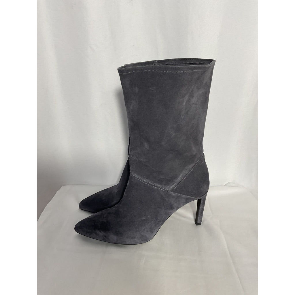 Allsaints 'Orlana' Grey Suede Leather Boots Size 10