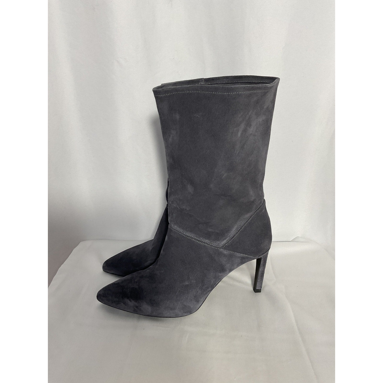 Allsaints 'Orlana' Grey Suede Leather Boots Size 10