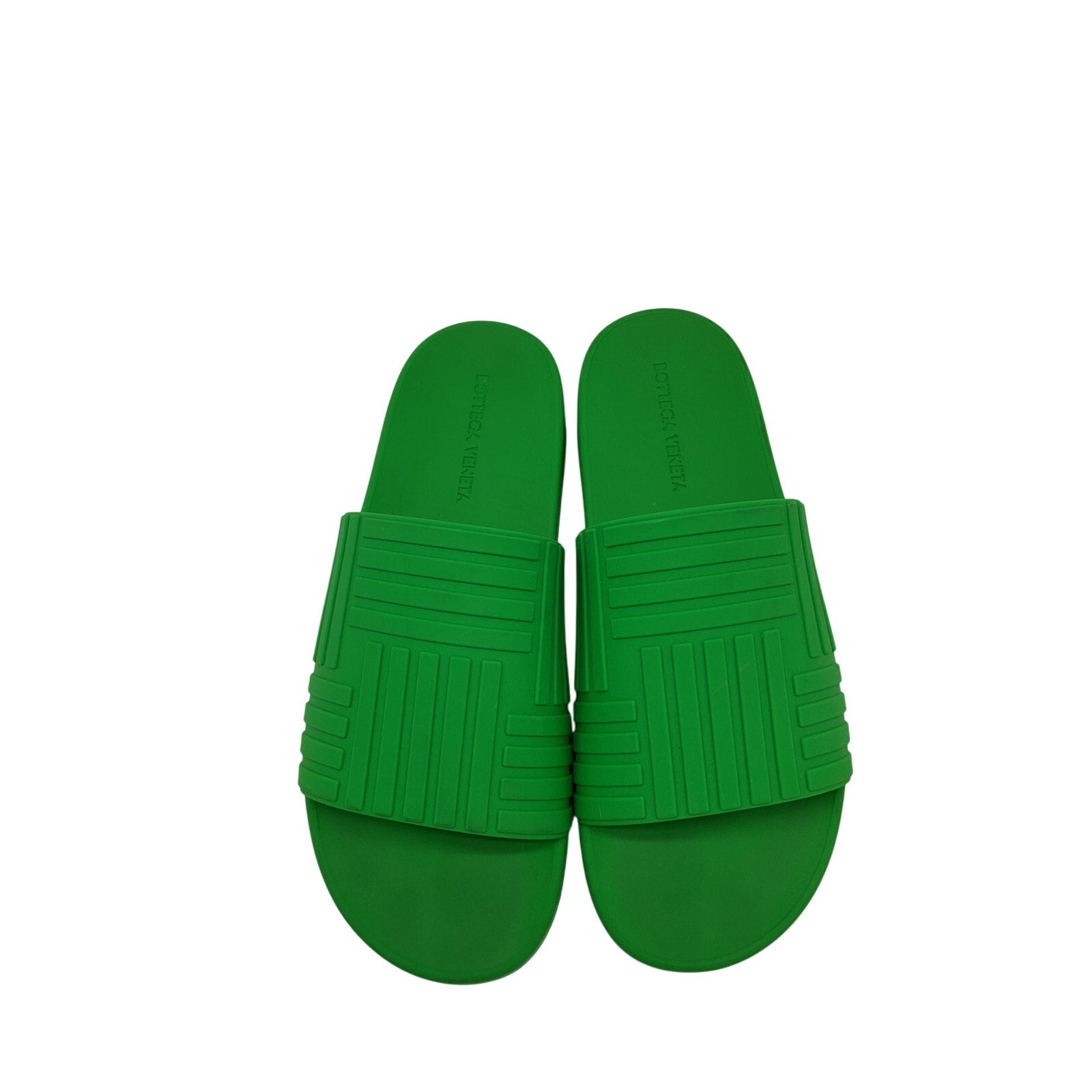 Bottega Veneta Green Rubber Slider Sandals Size 12