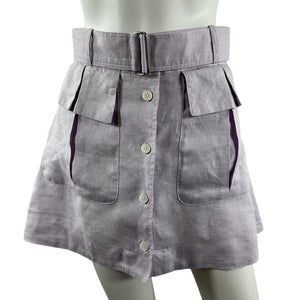 Matthew Bruch Belted Lilac Cargo Mini Skirt Size 2