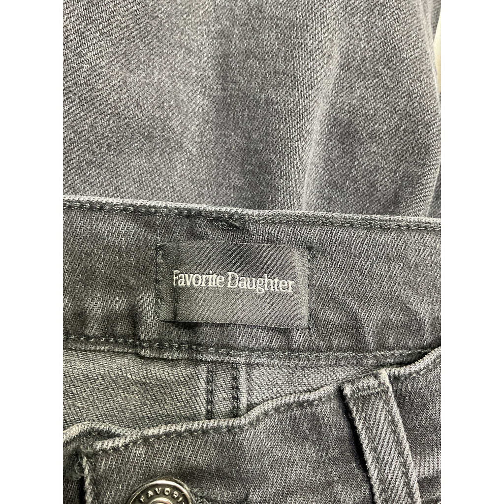 Favorite Daughter 'Valentina' Black Cotton Super High Rise Tower Denim Jean Size 28
