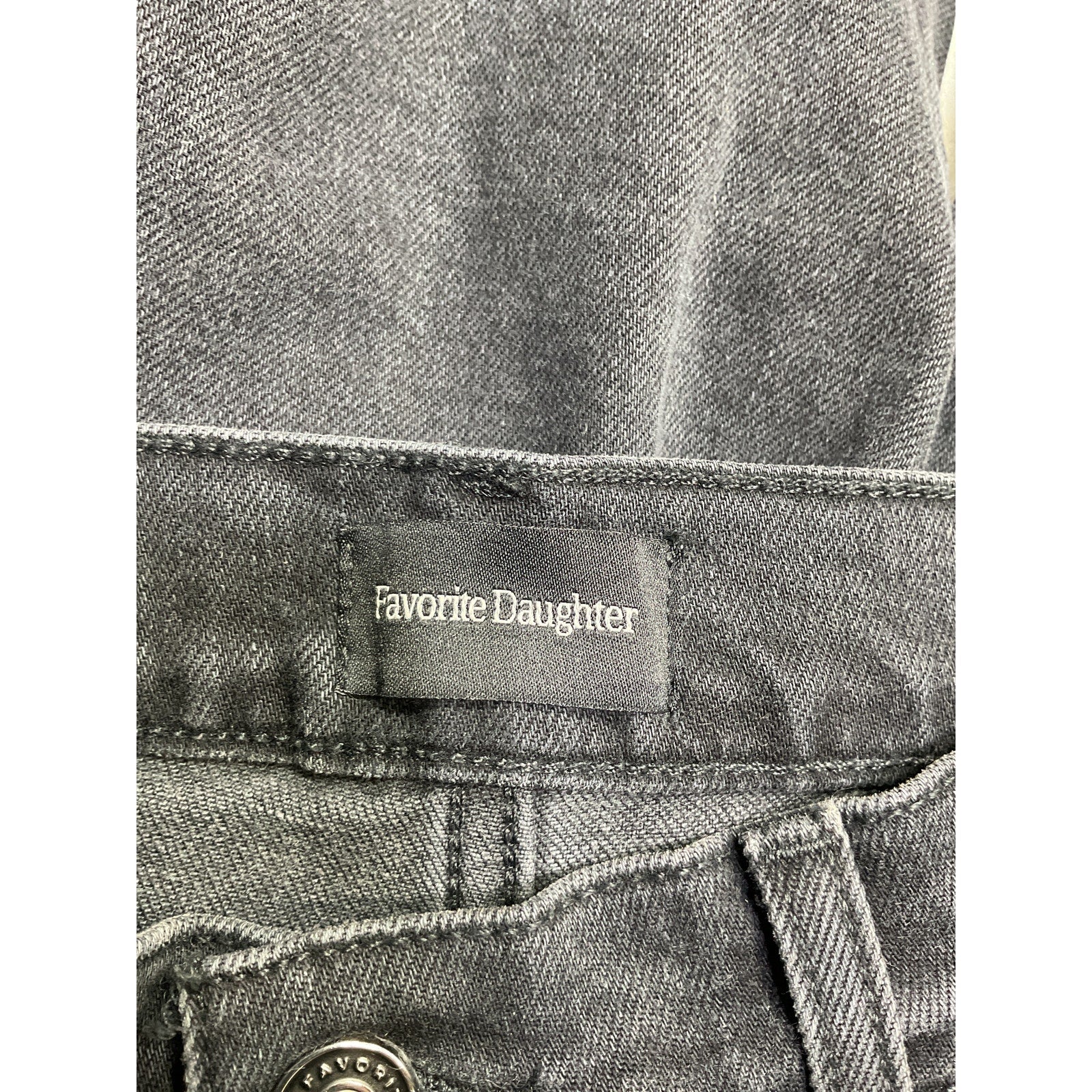 Favorite Daughter 'Valentina' Black Cotton Super High Rise Tower Denim Jean Size 28