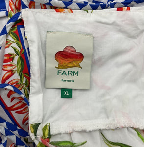 Farm Rio Vibrant Off White Picnic Peppers Ainika Mini Dress Size XL