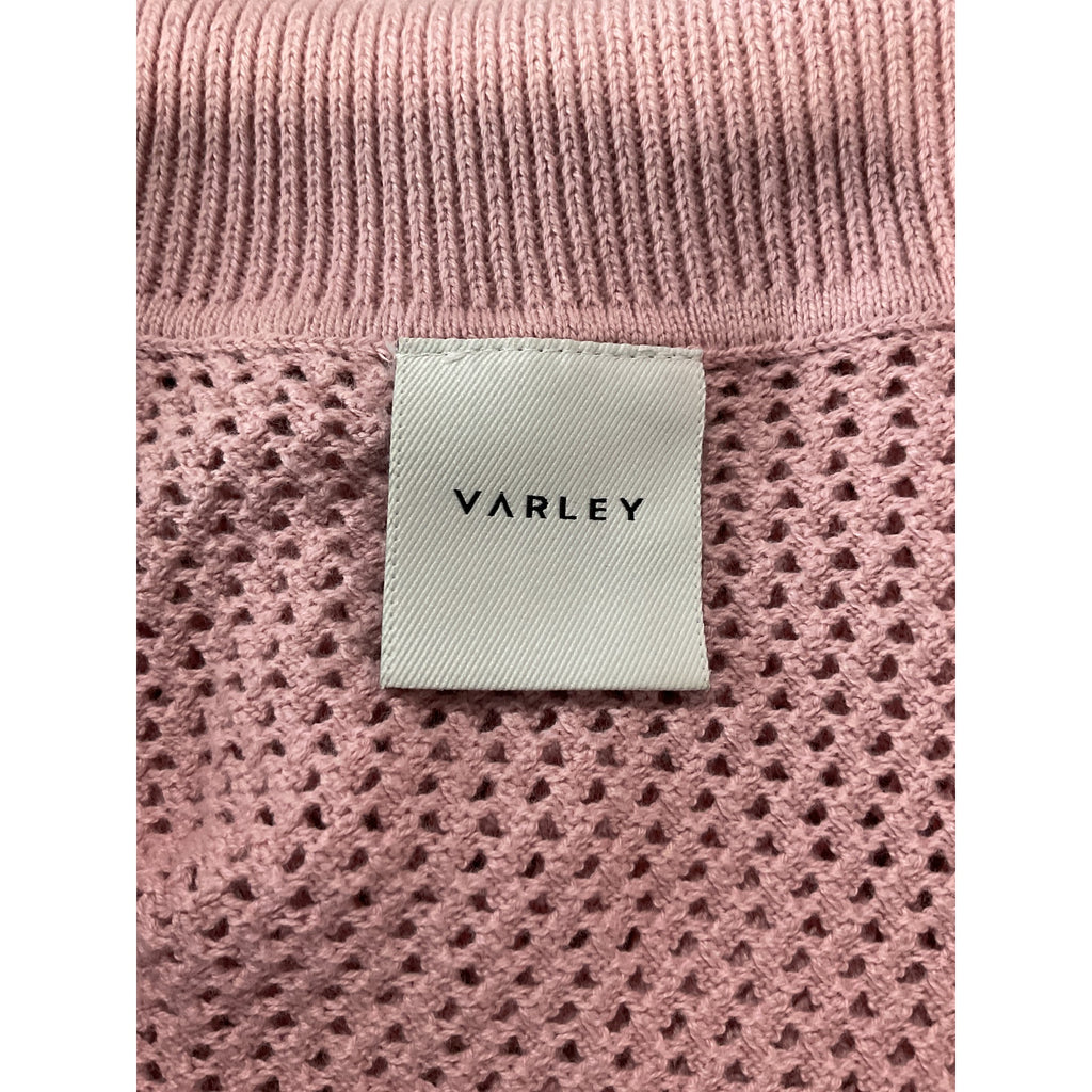 Varley 'Calva' Pink Cotton Knit Half Zip Sweater Size S