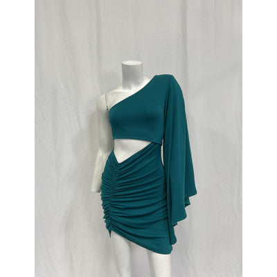 Michael Costello 'Alessia' Green Poly Dress Size XS