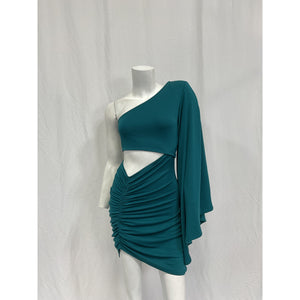 Michael Costello 'Alessia' Green Poly Dress Size XS