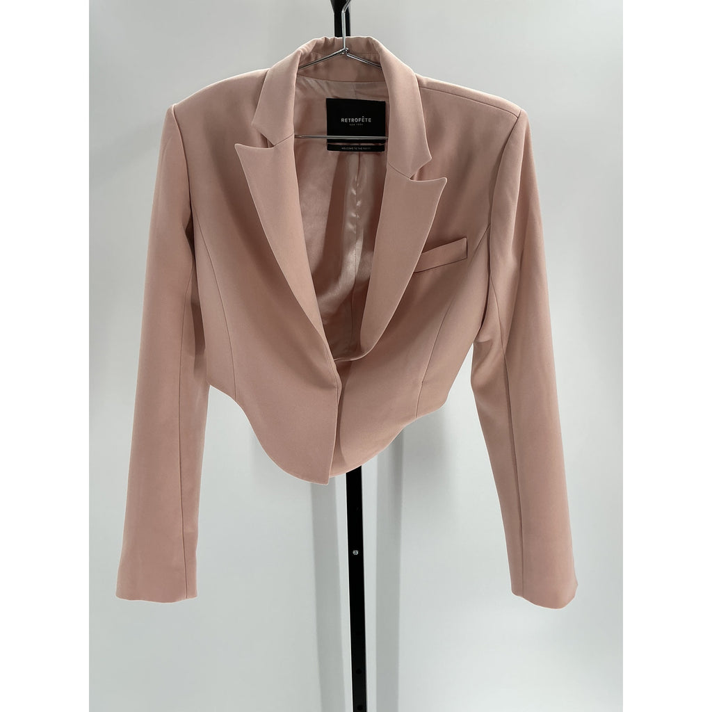 Retrofete 'Stella' Pink Polyester Blazer Size XS