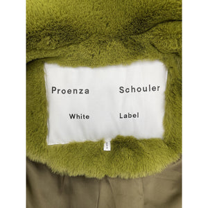 Proenza Schouler Faux Fur Belted Olive White Label Coat Size XXS