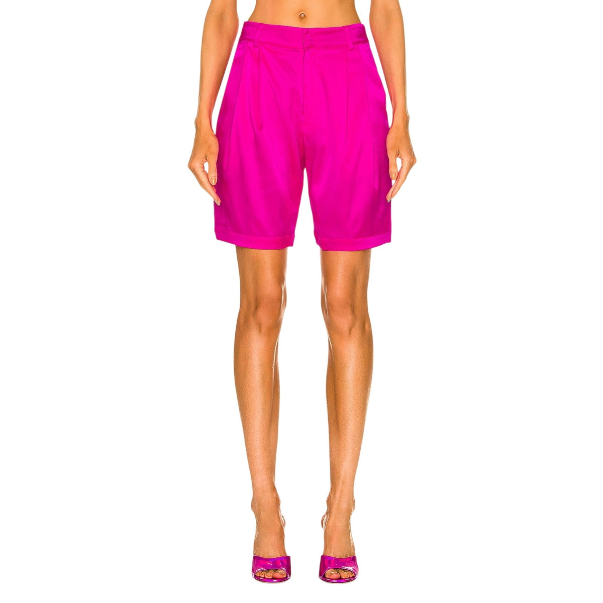 Retrofête Satin Neon Pink Riri Shorts Size XS NWT
