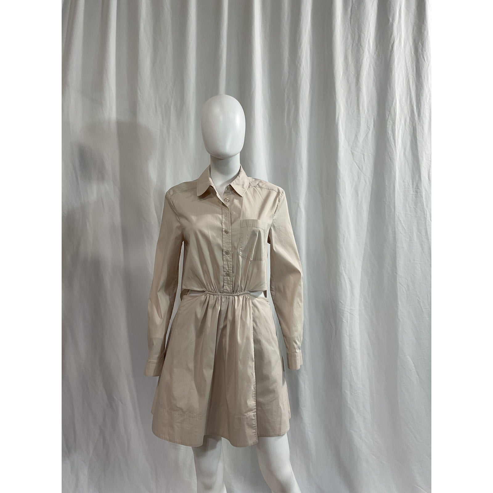 Simkhai 'Shaelyn' Tan Waist Cut Out Poplin Mini Dress Size 6