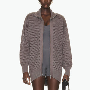 Varley 'Cassady' Grey Cotton Knit Jacket Size XS