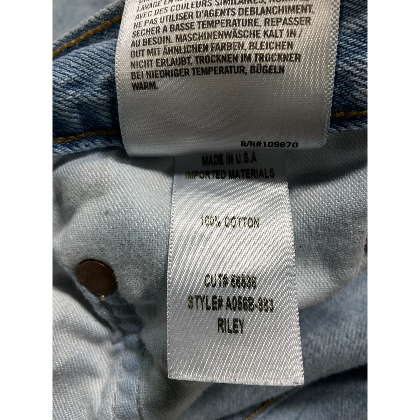 Agolde 'Riley' Blue High Rise Straight Crop Denim Jean Size 26