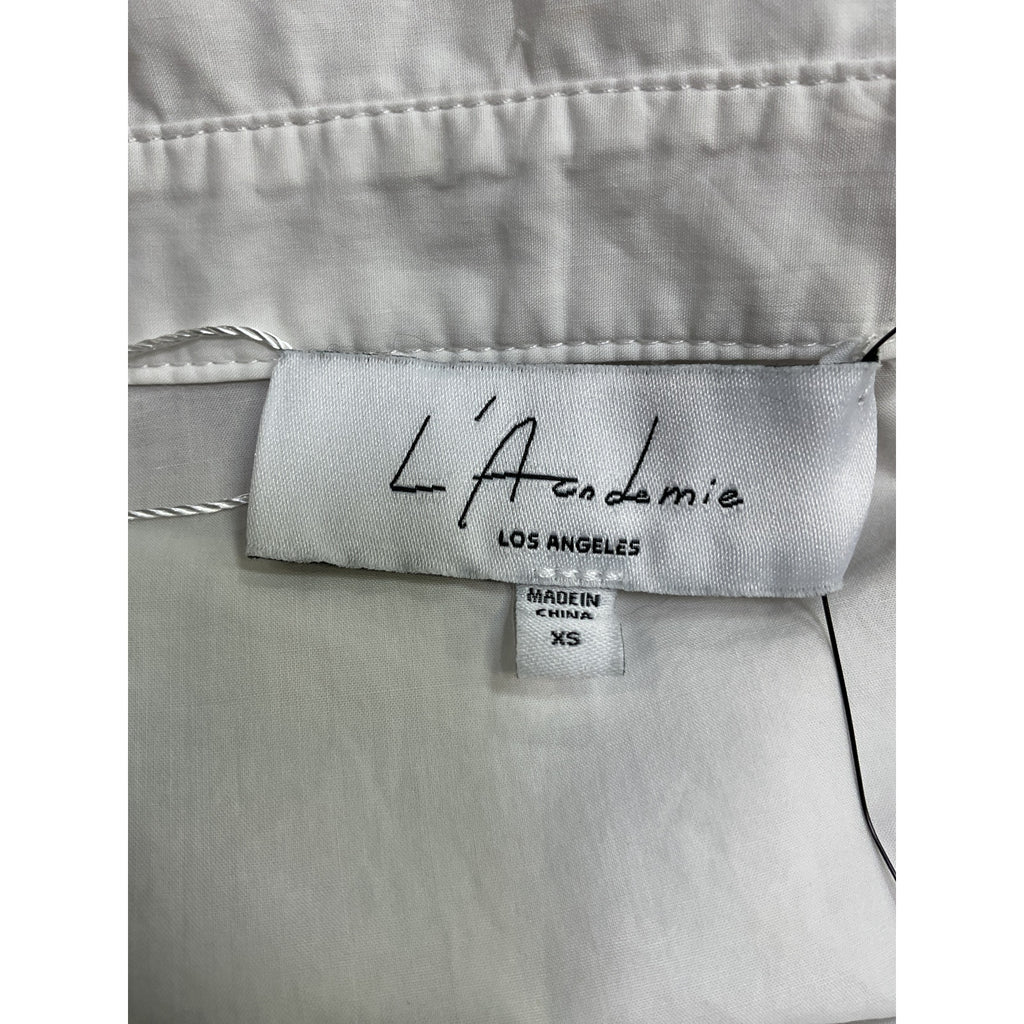 L'Academie 'Triska' White Cotton Twofer Top Size XS
