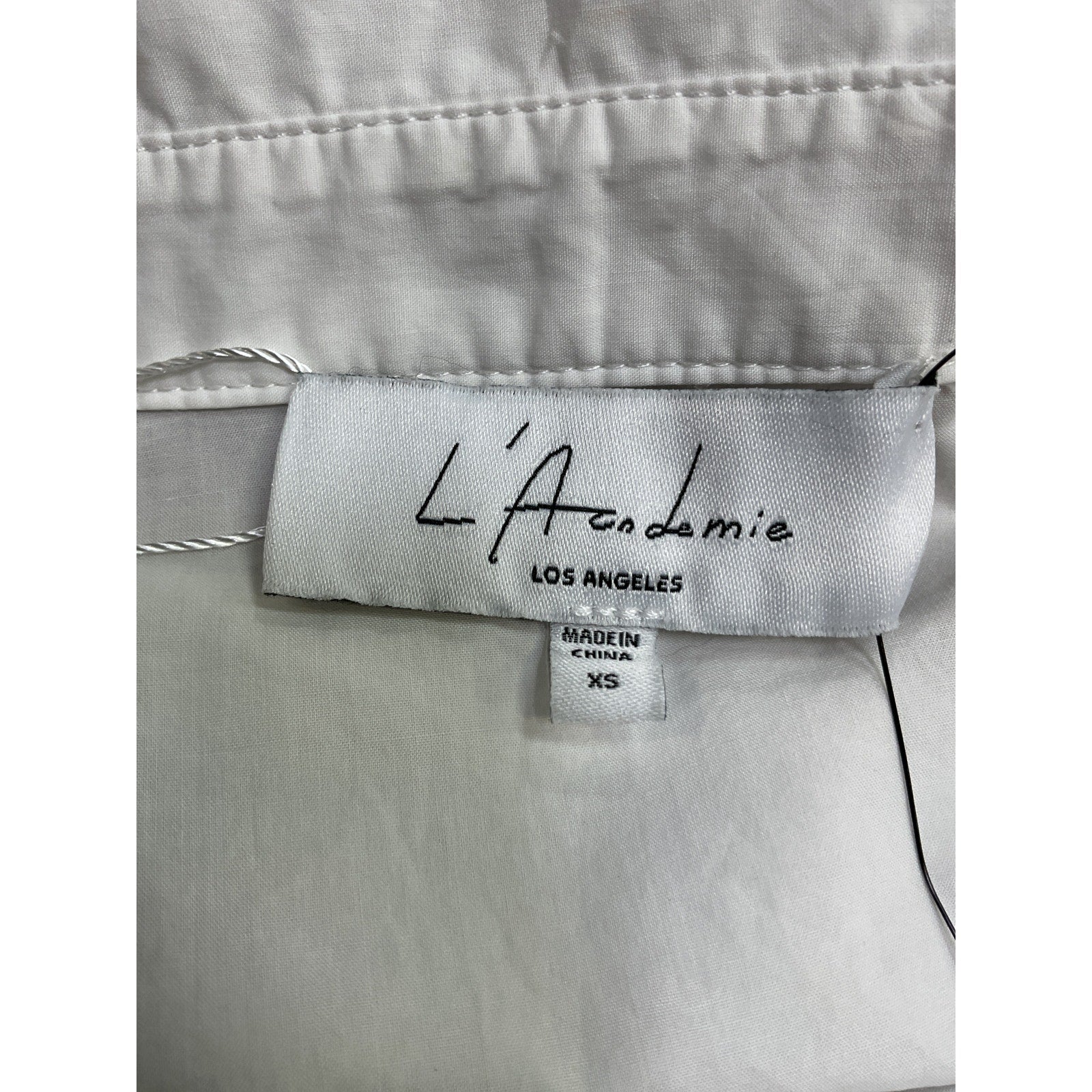 L'Academie 'Triska' White Cotton Twofer Top Size XS