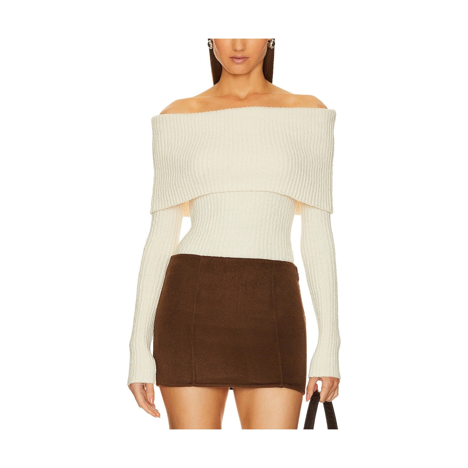 L'Academie 'Namir' White Off Shoulder Sweater Size S