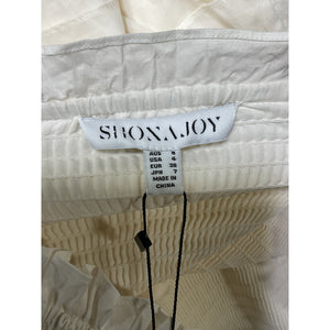 Shona Joy 'Pia' White Cotton Shirred Mini Skirt Size 4 - NWT