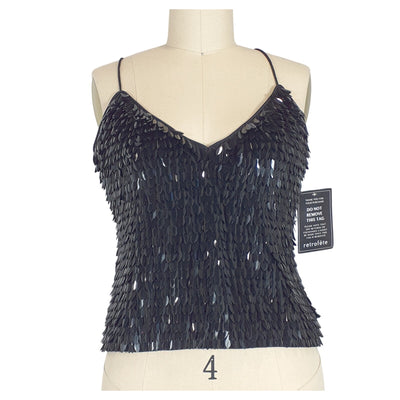 Retrofête Sequin Black Darla Size M Top NWT
