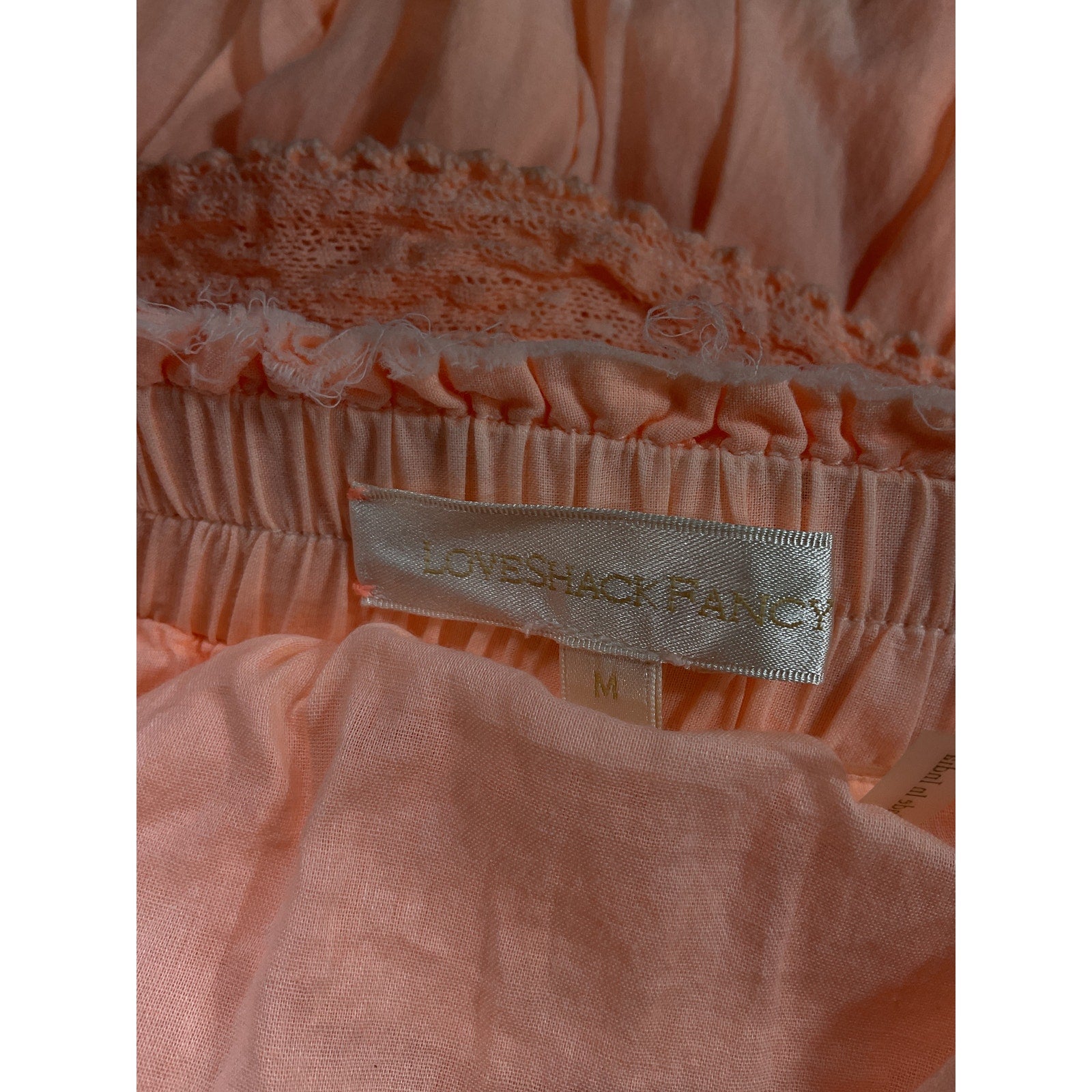 Loveshackfancy 'Ruffle' Orange Lace Trim Mini Skirt Size M