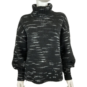 Varley Marled Black Turtleneck Sweater Size S