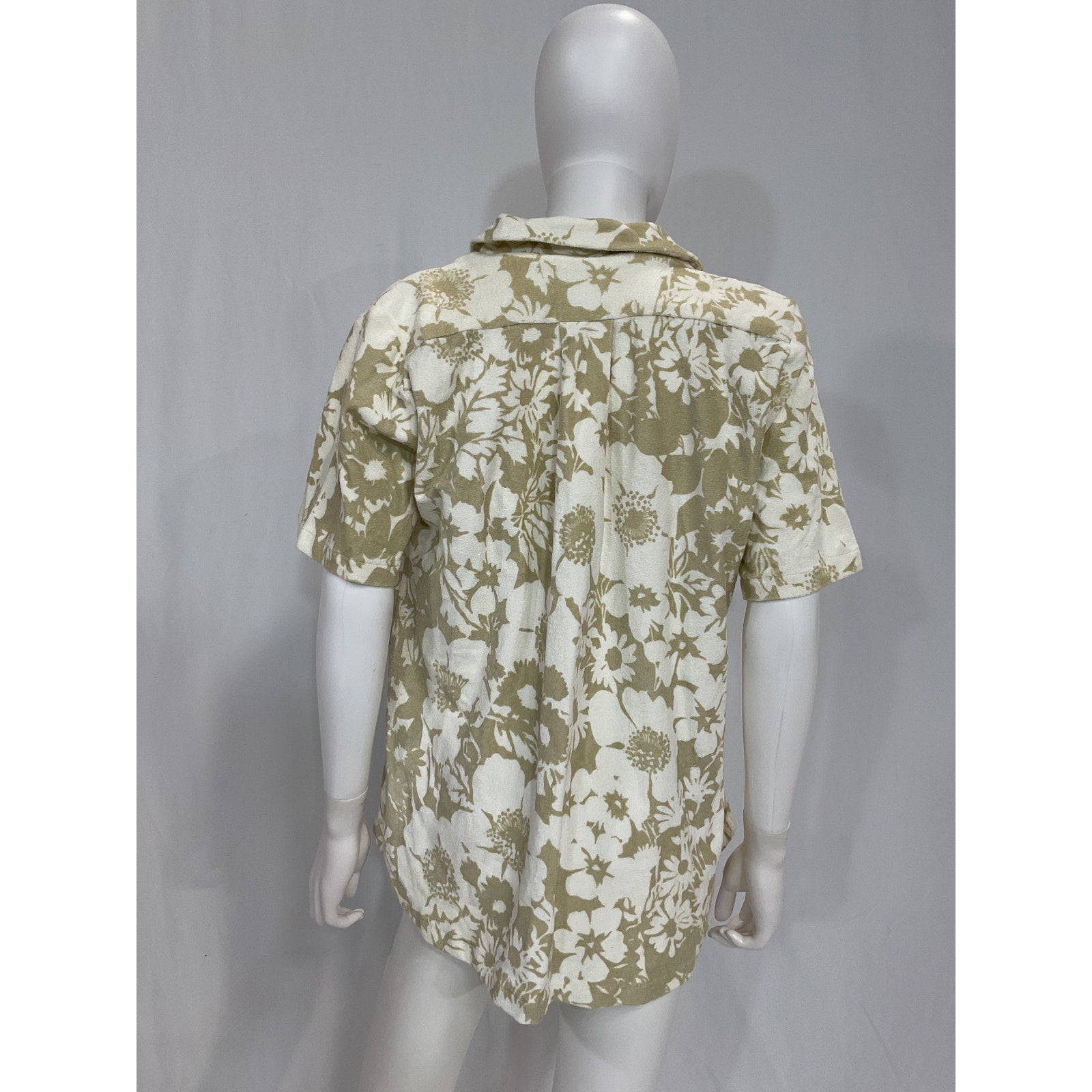 Faithfull The Brand Beige 'Montina' Caronia Floral Print Cotton-Terry Shirt Size S