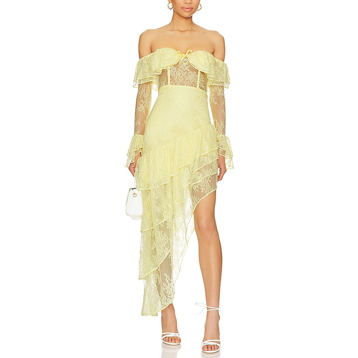 Majorelle Lace Yellow Maddalena Gown Size S