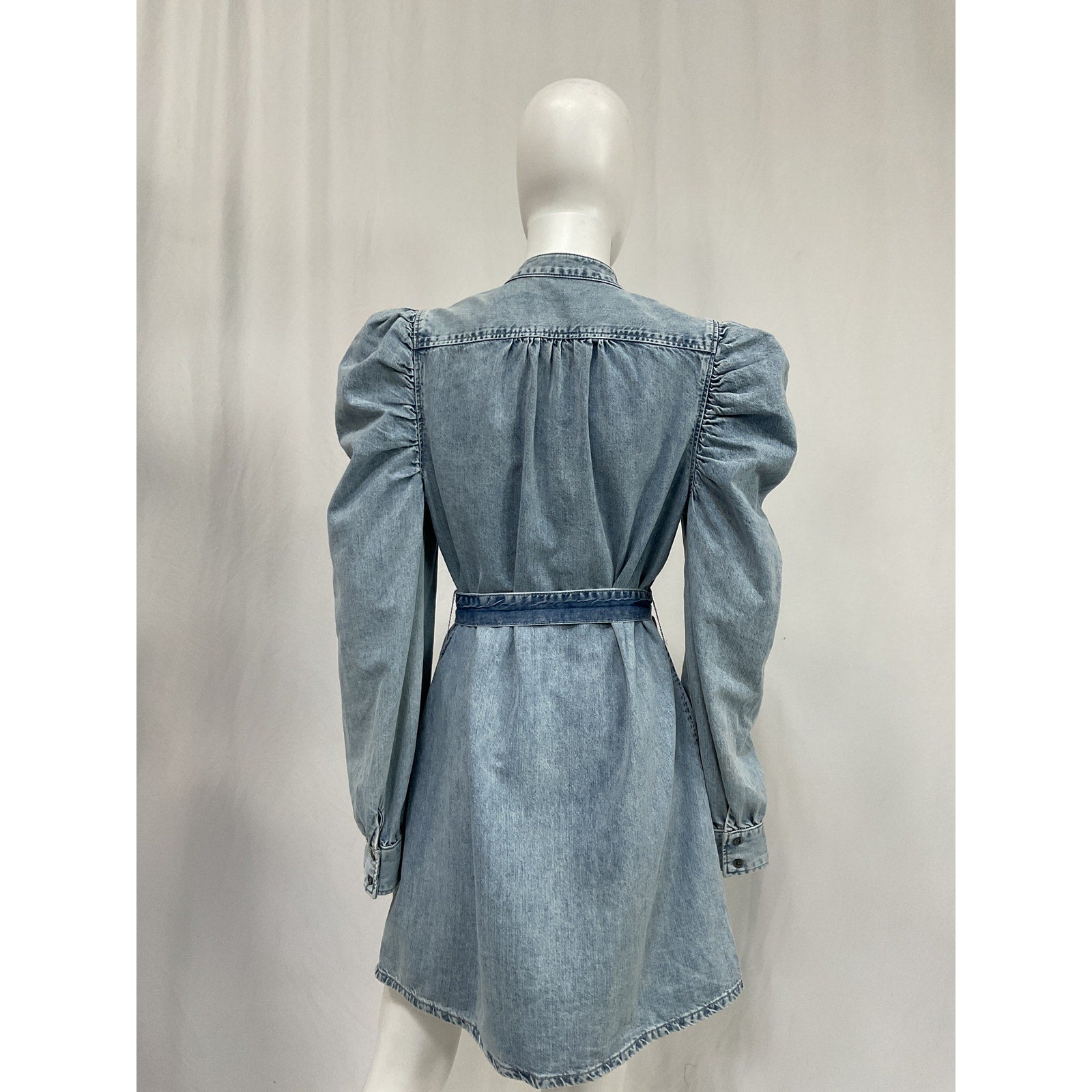 Frame 'Gillian' Blue Cotton Mini Dress Size L