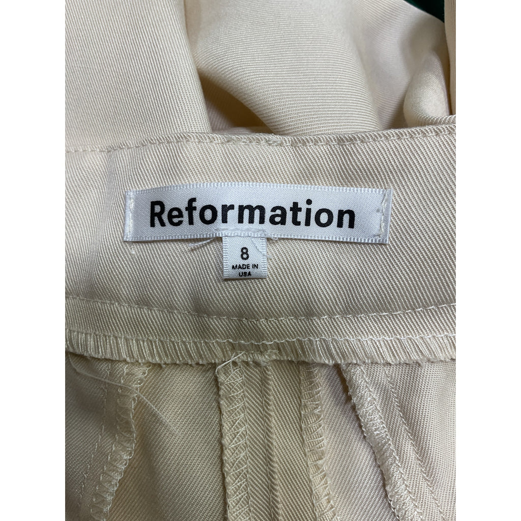 Reformation 'Mason' Tan Pant Size 8