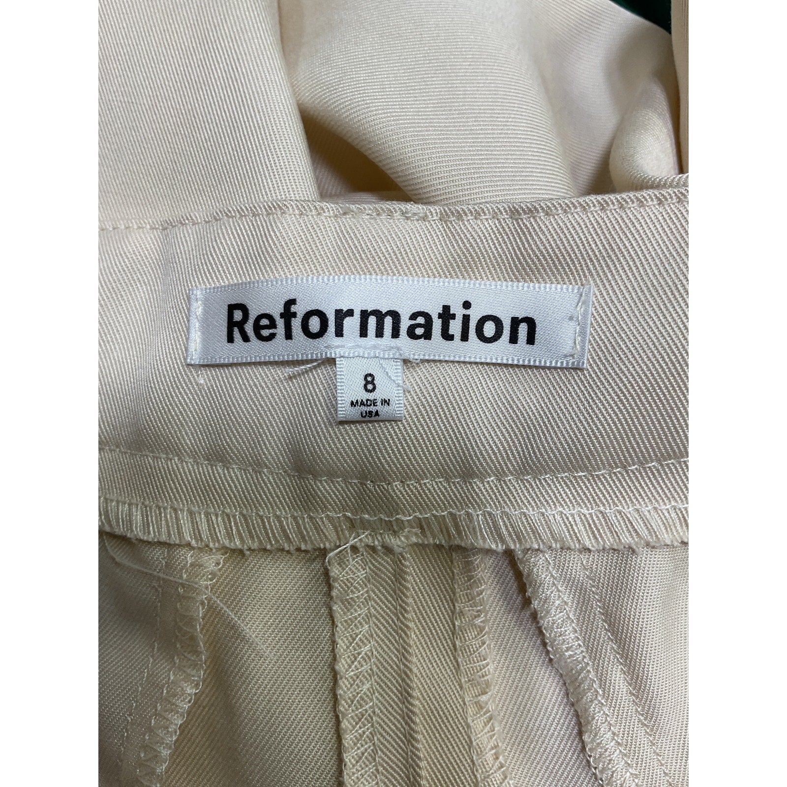 Reformation 'Mason' Tan Pant Size 8