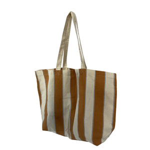 Sézane Striped Brown And Cream Lavventura Tote Bag