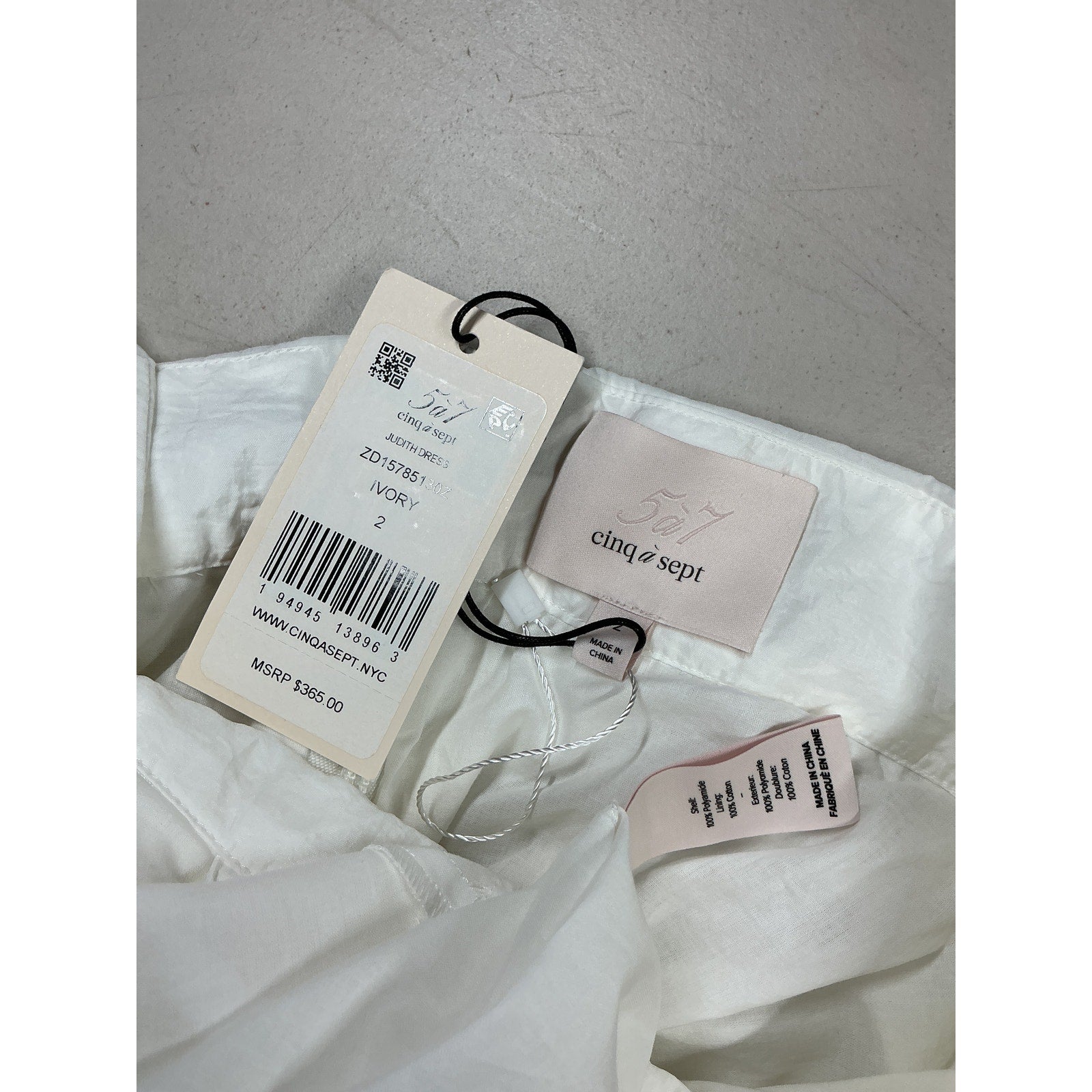 Cinq A Sept 'Judith' Cream Polyamide Tiered Waist Cut-Out Mini Dress Size 2