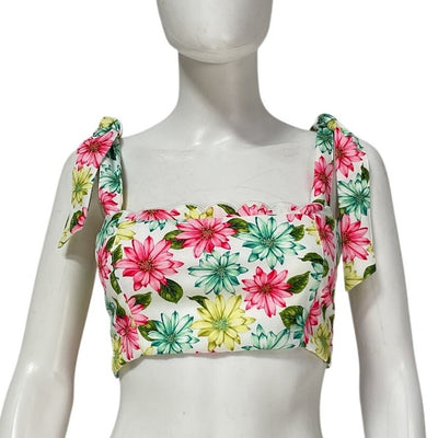 Agua Bendita Floral Multicolor Rôhea Crop Top Size S NWT