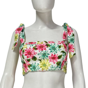 Agua Bendita Floral Multicolor Rôhea Crop Top Size S NWT