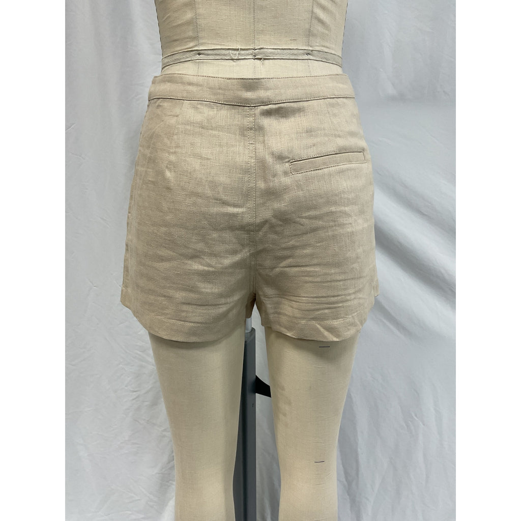 L'Academie 'Allana' Beige Linen Skort Size S
