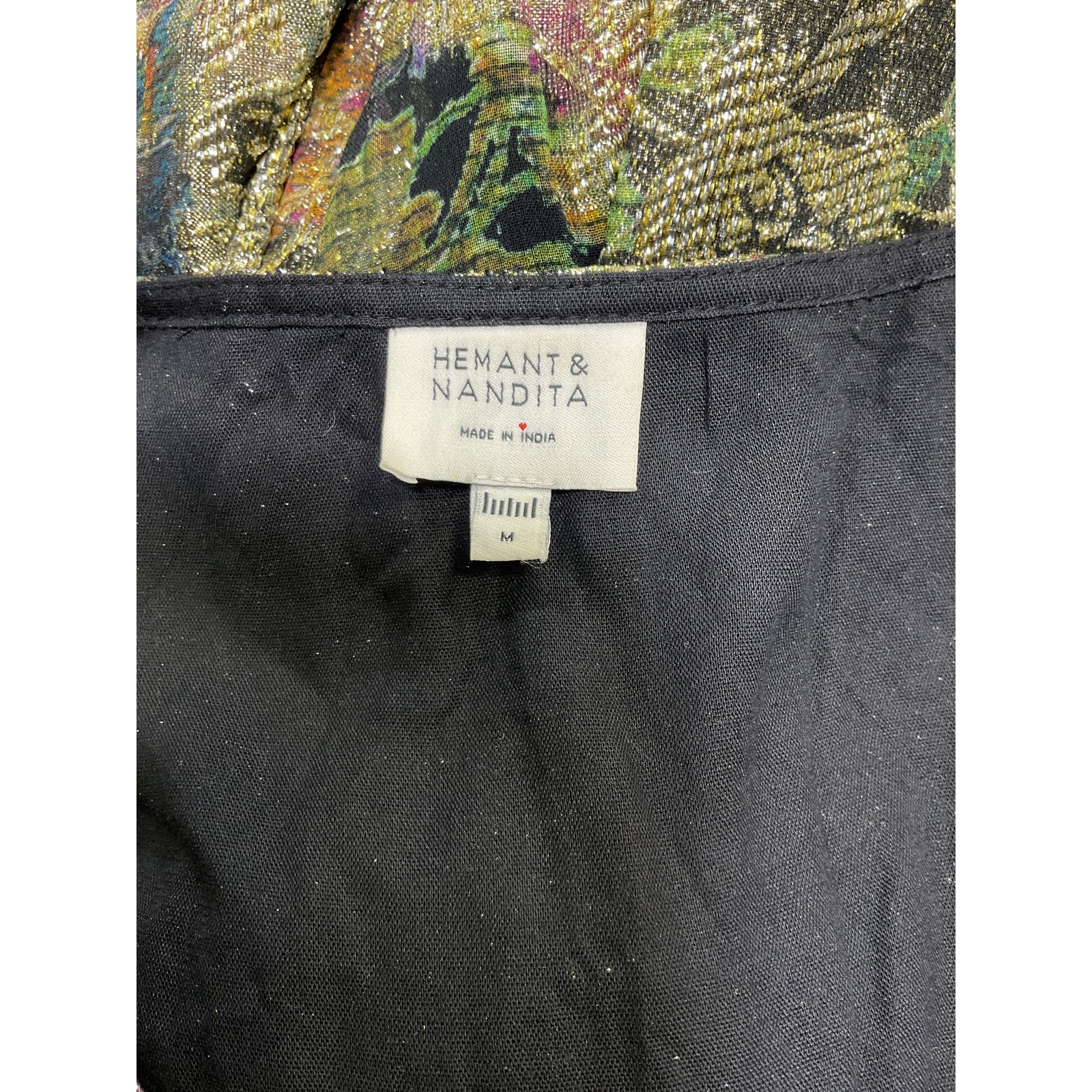 Hemant And Nandita Black Georgette Maxi Dress Size M