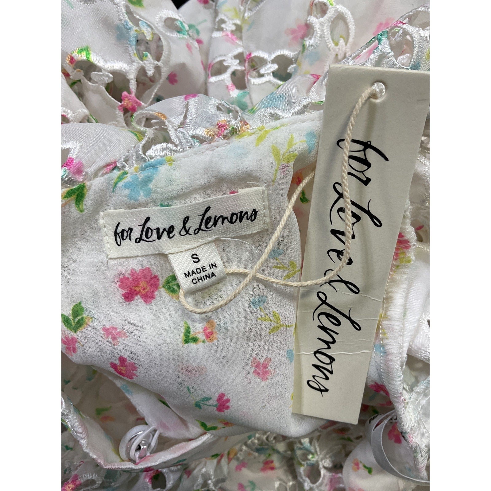 For Love & Lemons 'Magnolia' White Voile Mini Dress Size S - NWT