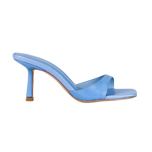 Alias Mae Sleek Sky Blue Leather Liza Mule Sandals Size 38 EU / US 8